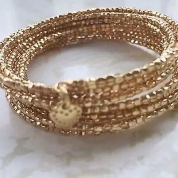 🎃 stella & dot ~ gold bardot spiral bangle bracelet - Picture 5 of 7